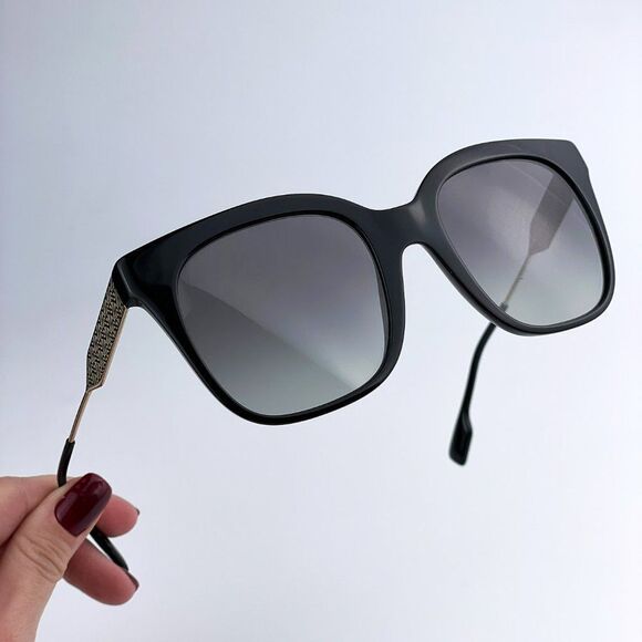Burberry BE4328 EVELYN 300111 Sunglasses Black Gold Gray Gradient Butterfly main image 12